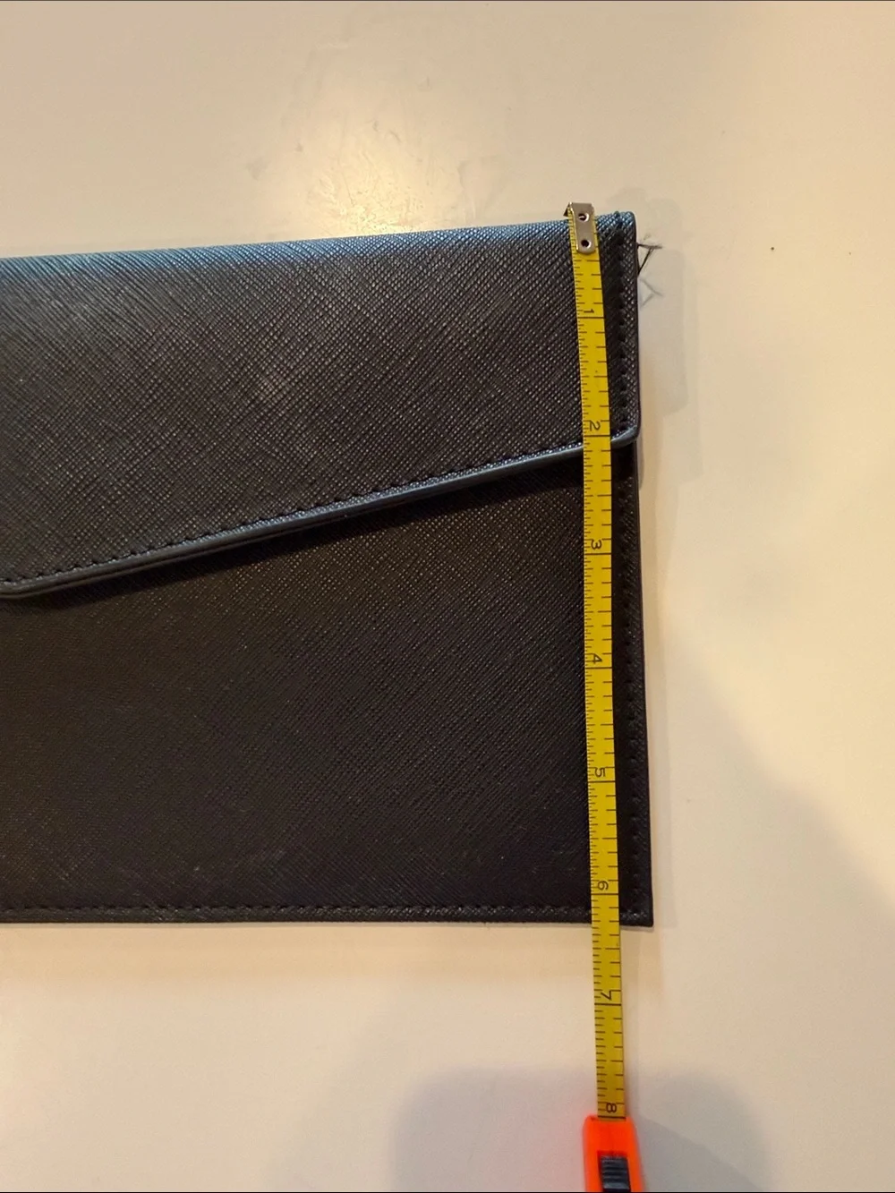 Black Envelope Leather Document Sleeve - Men